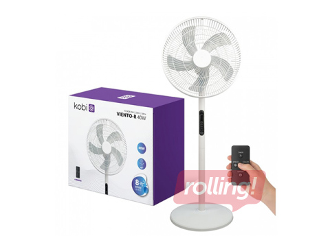 Grīdas ventilators Viento-R Kobi Windstar, 40W, balts