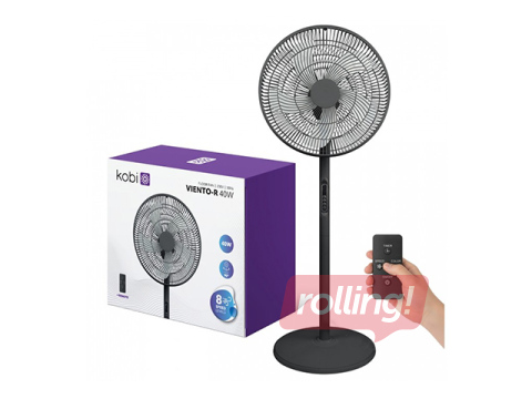 Grīdas ventilators Viento-R Kobi Windstar, 40W, melns