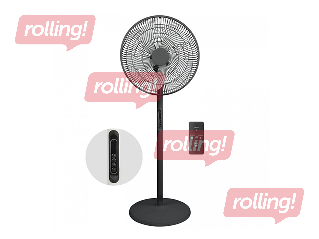 Grīdas ventilators Viento-R Kobi Windstar, 40W, melns