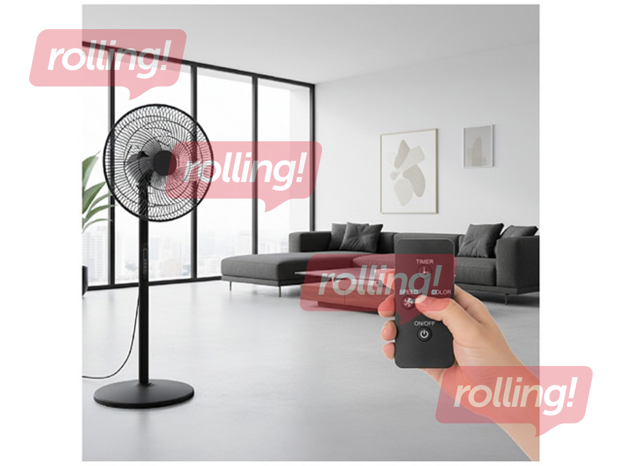 Grīdas ventilators Viento-R Kobi Windstar, 40W, melns