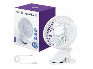 Galda ventilators Viento Clip Kobi Windstar, 4.9W, balts