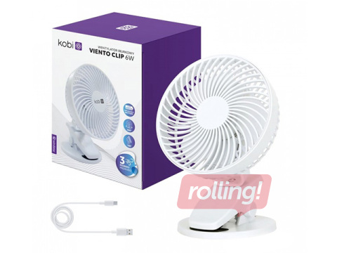 Lauaventilaator Viento Clip Kobi Windstar, 4.9W, valge