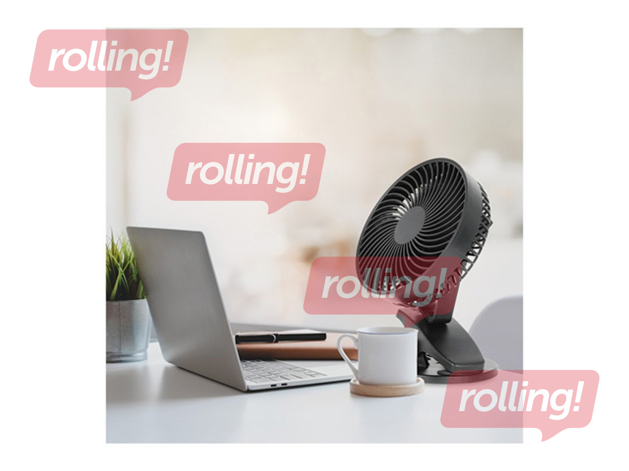 Galda ventilators Viento Clip Kobi Windstar, 4.9W, melns