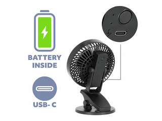 Lauaventilaator Viento Clip Kobi Windstar, 4.9W, must