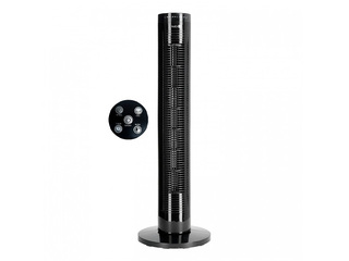 Grīdas ventilators tornis Hoorn Kobi, ar pulti, 45W, melns