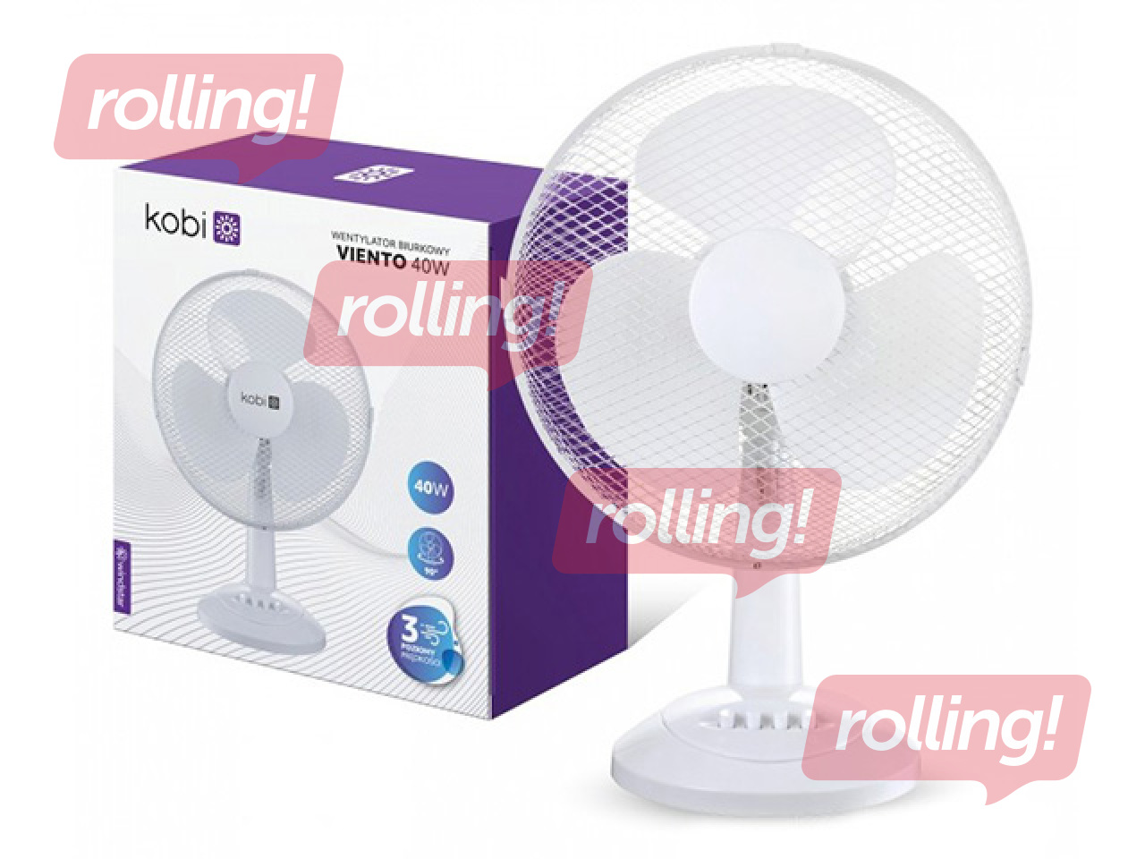 Galda ventilators Viento Kobi Windstar, 40W, balts