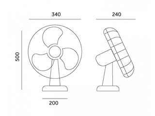 Galda ventilators Viento Kobi Windstar, 40W, balts