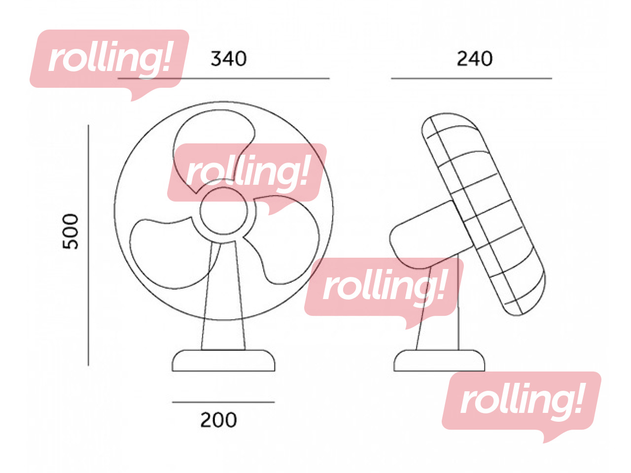 Galda ventilators Viento Kobi Windstar, 40W, balts