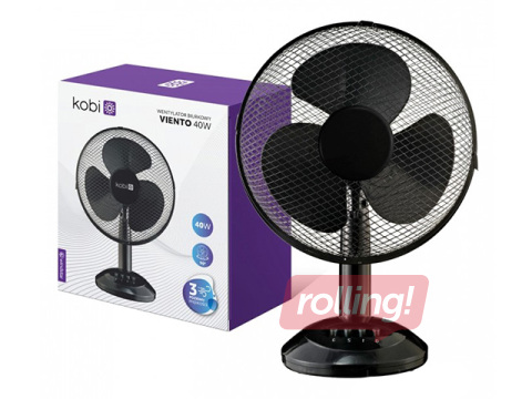 Galda ventilators Viento Kobi Windstar, 40W, melns