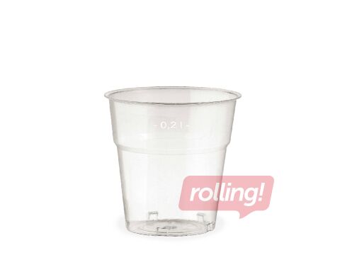 Plastic cups, transparent, 200ml, 50 pcs.