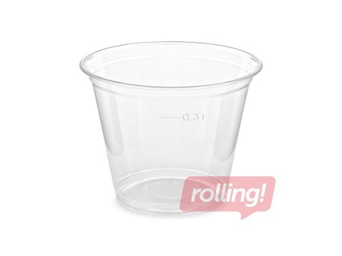 Plastic cups, transparent 76103, 300ml, 50 pcs.