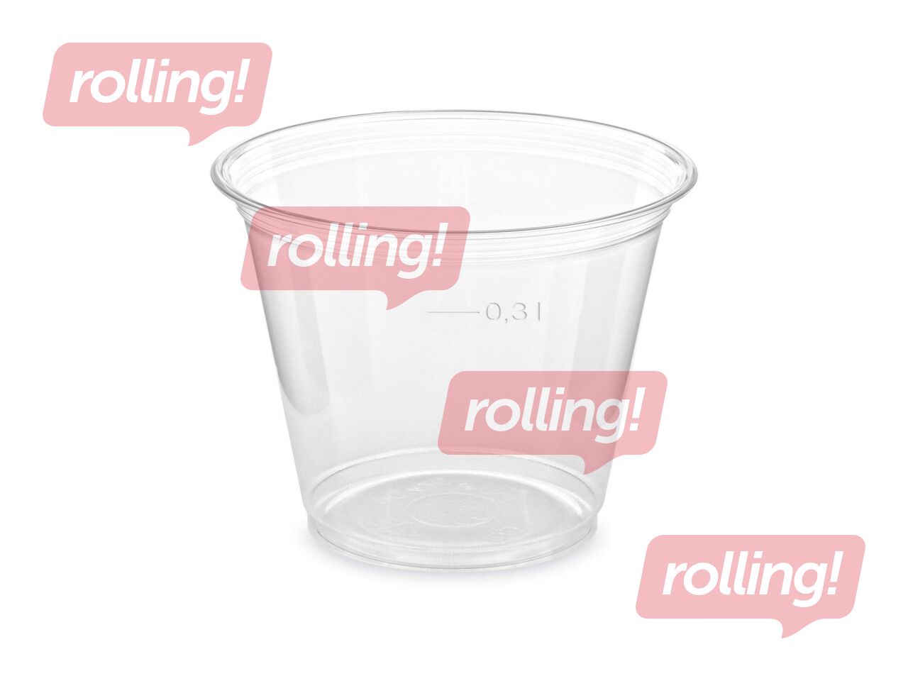 Plastic cups, transparent 76103, 300ml, 50 pcs.