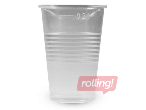 Glasses plastic, transparent, 200ml, 15 pcs.