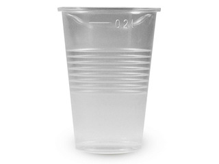 Glasses plastic, transparent, 200ml, 15 pcs.