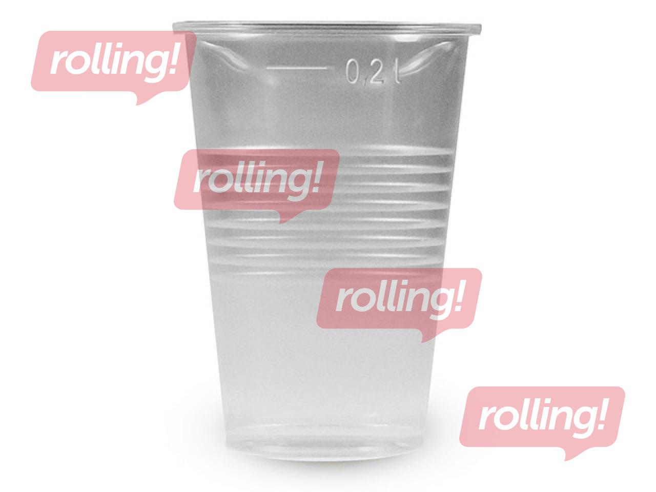 Glasses plastic, transparent, 200ml, 15 pcs.