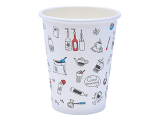 Glasses, paper, white with print 