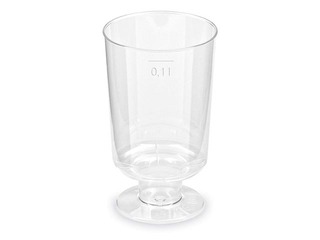 Glāzes uz kājiņas, plastmasas, caurspīdīgas, 100ml, 15 gab.