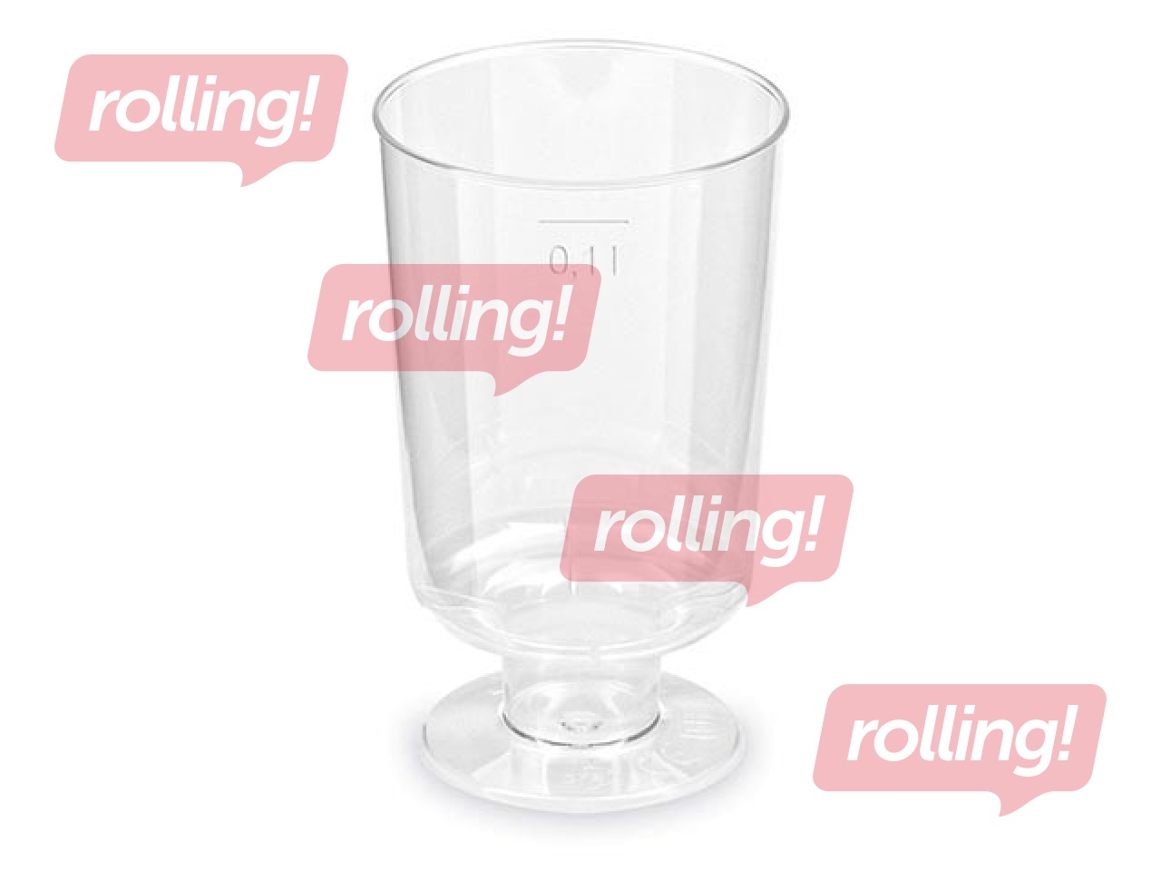 Plastic cups with foot, transparent, 100ml, 15 pcs.