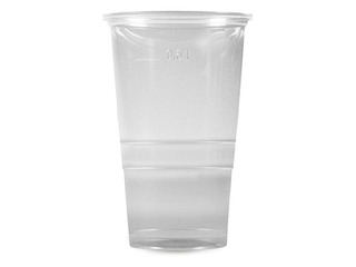 Glāzes plastmasas, caurspīdīgas, 500ml, 10 gab.