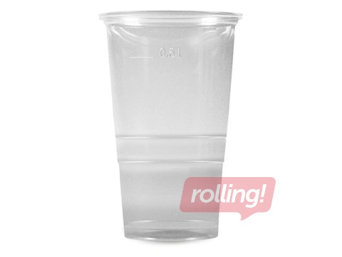 SALE Plasttopsid, läbipaistvad, 500ml, 10 tk.