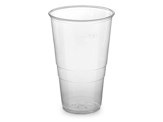 Plastic cups, transparent, 500ml, 50 pcs.
