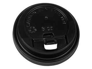 Lids for paper cups, plastic, ø90mm, black, 100 pcs.