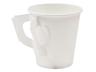 Paper cup with handle, white, 180ml, 50 pcs.