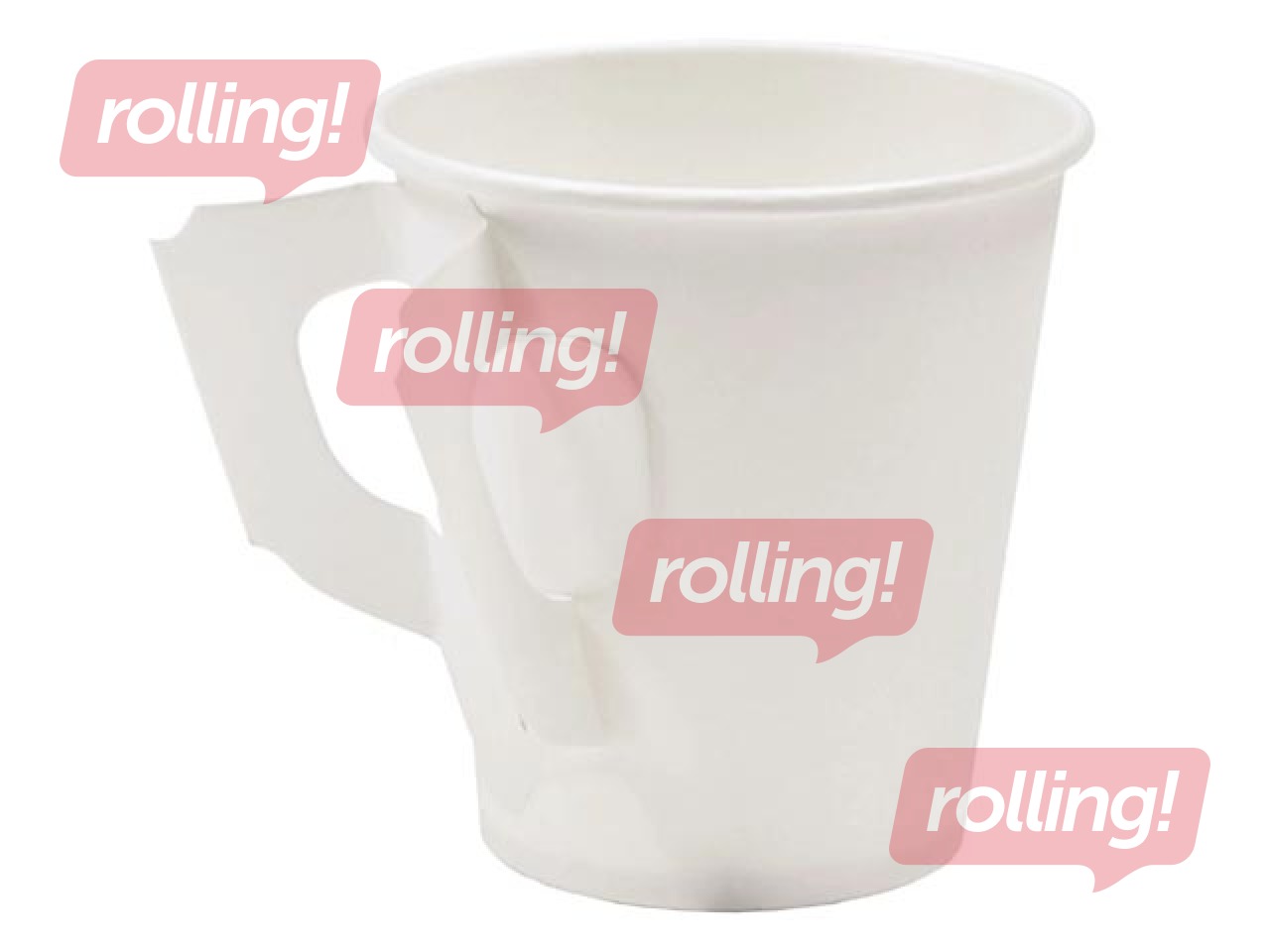 Paper cup with handle, white, 180ml, 50 pcs.