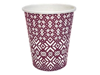 Pabertopsid ø90 mm, 360 ml, Folk patterns 2, 50 tk