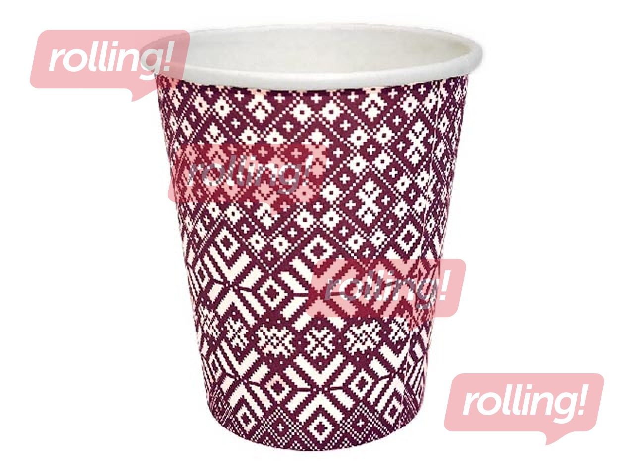 Pabertopsid ø90 mm, 360 ml, Folk patterns 2, 50 tk