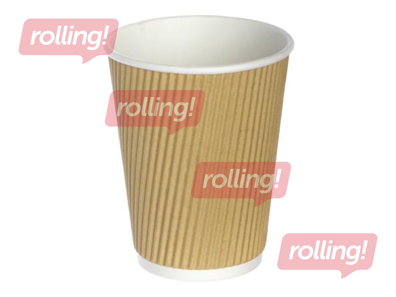 Paper cups, corrugated, brown, ø90mm, 350ml, 25 pcs.