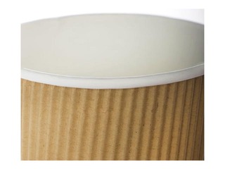 Paper cups, corrugated, brown, ø90mm, 350ml, 25 pcs.