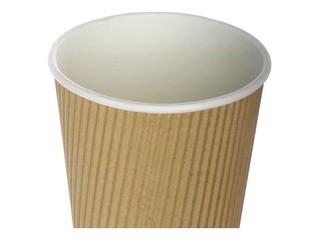 Paper cups, corrugated, brown, ø90mm, 350ml, 25 pcs.