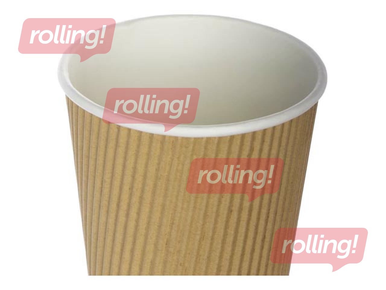 Paper cups, corrugated, brown, ø90mm, 350ml, 25 pcs.
