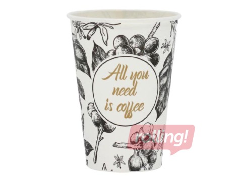 Paper cups All You Need, white, ø80mm, 250ml, 100 pcs.