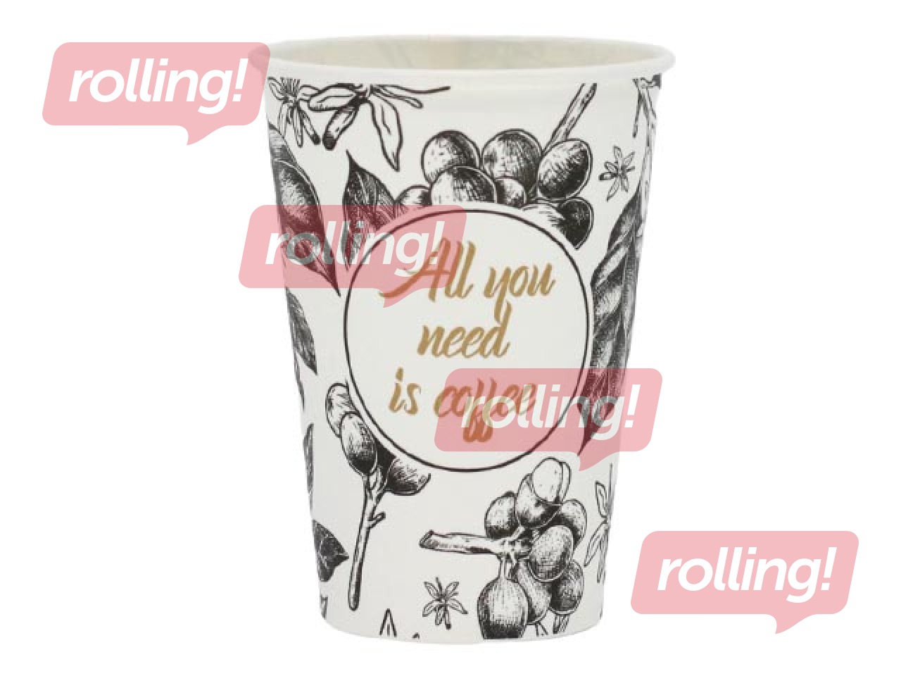 Paper cups All You Need, white, ø80mm, 250ml, 100 pcs.