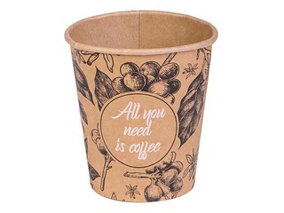 Paper cups All You Need, brown, ø80mm, 250ml, 100 pcs.