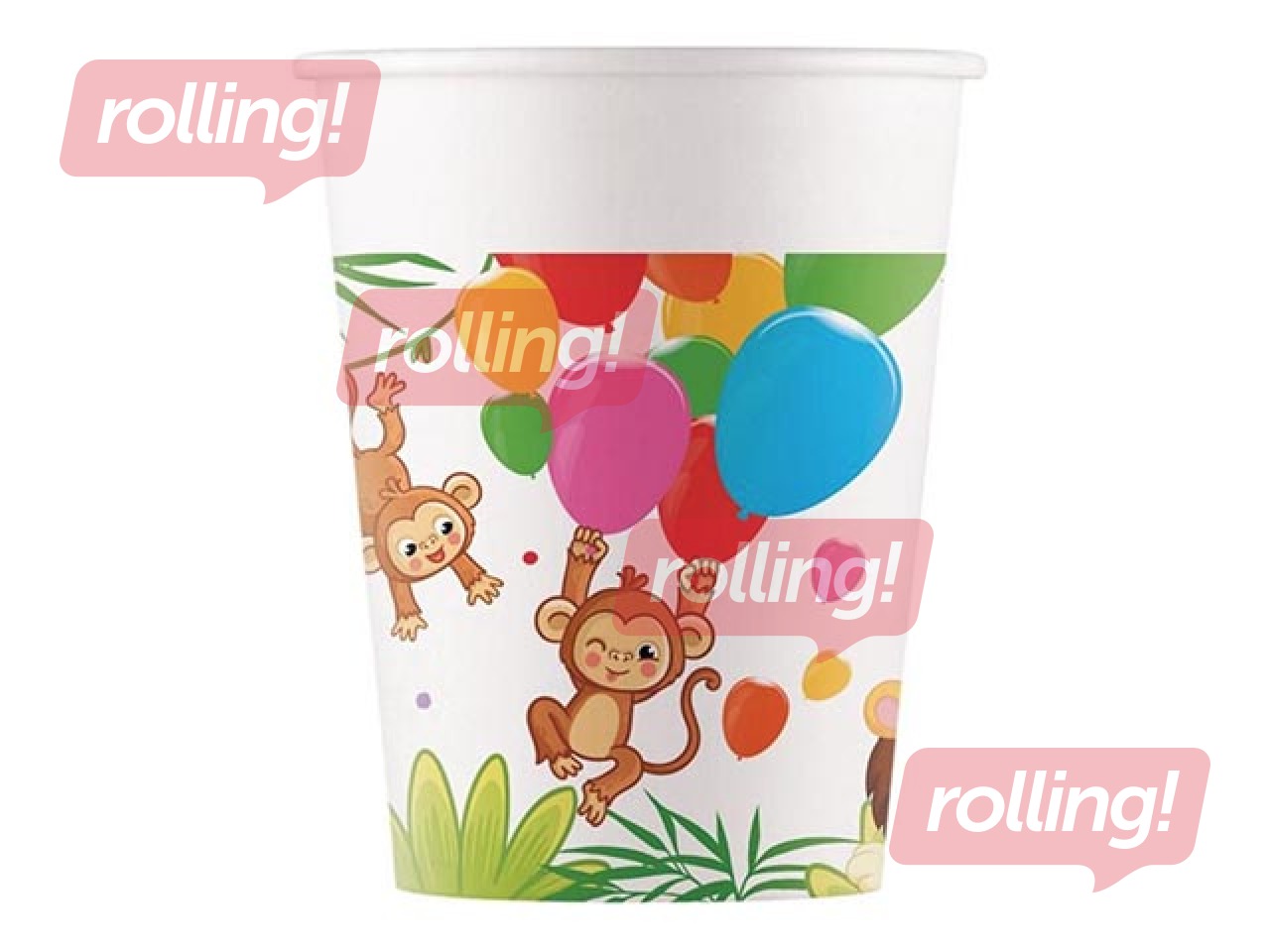 Paper cups Jungle, ø80mm, 200ml, 8 pcs.