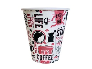 Paper cups Start Your Day, white, ø80mm, 250ml, 50 pcs.