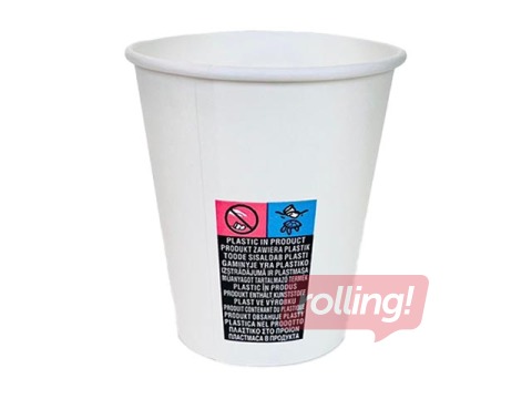 Бумажный стакан, белый, ø80мм, 250мл, 50 шт.