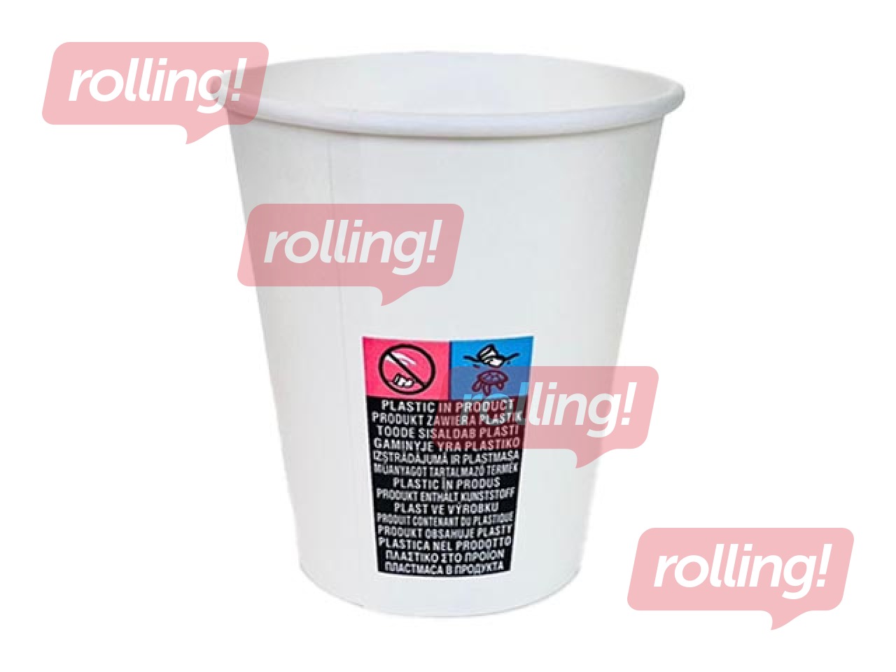 Бумажный стакан, белый, ø80мм, 250мл, 50 шт.