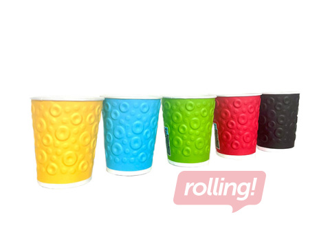 Paper cups with double wall Color Mix, 250ml, 30 pcs.