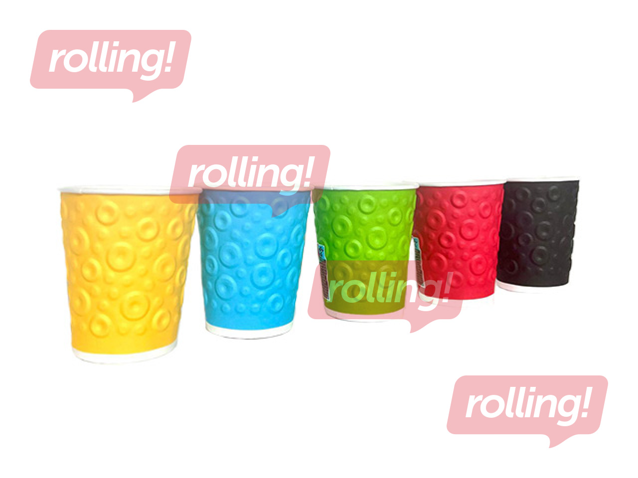 Paper cups with double wall Color Mix, 250ml, 30 pcs.