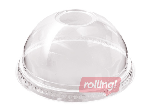 Dome-shaped lids with straw hole, ø95 mm, PET, 50 pcs.
