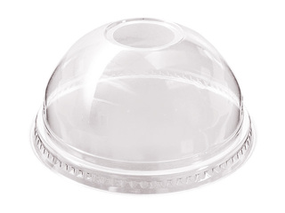 Dome-shaped lids with straw hole, ø95 mm, PET, 50 pcs.