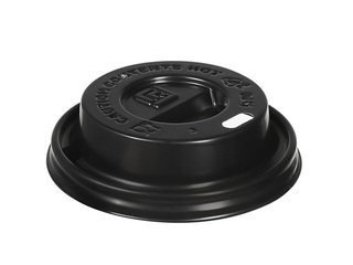 Lids for plastic and paper cups, black, Ø70mm, 100pcs