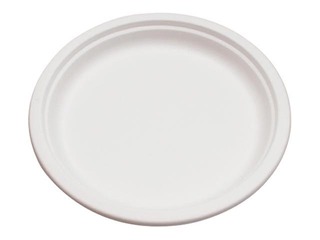 Sugarcane fiber saucers, 18cm, 50pcs, white