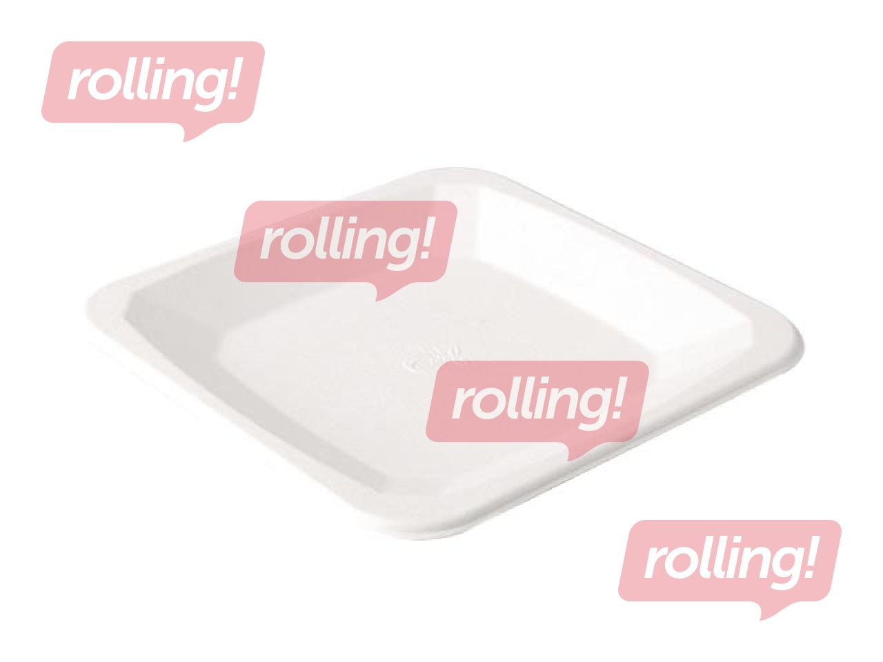 Sugarcane fiber saucers, rectangular, 17 cm, 50 pcs, white