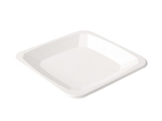 Тарелки из багассы (сахарного тростника), квадратные, 17 см, 50 шт., белые