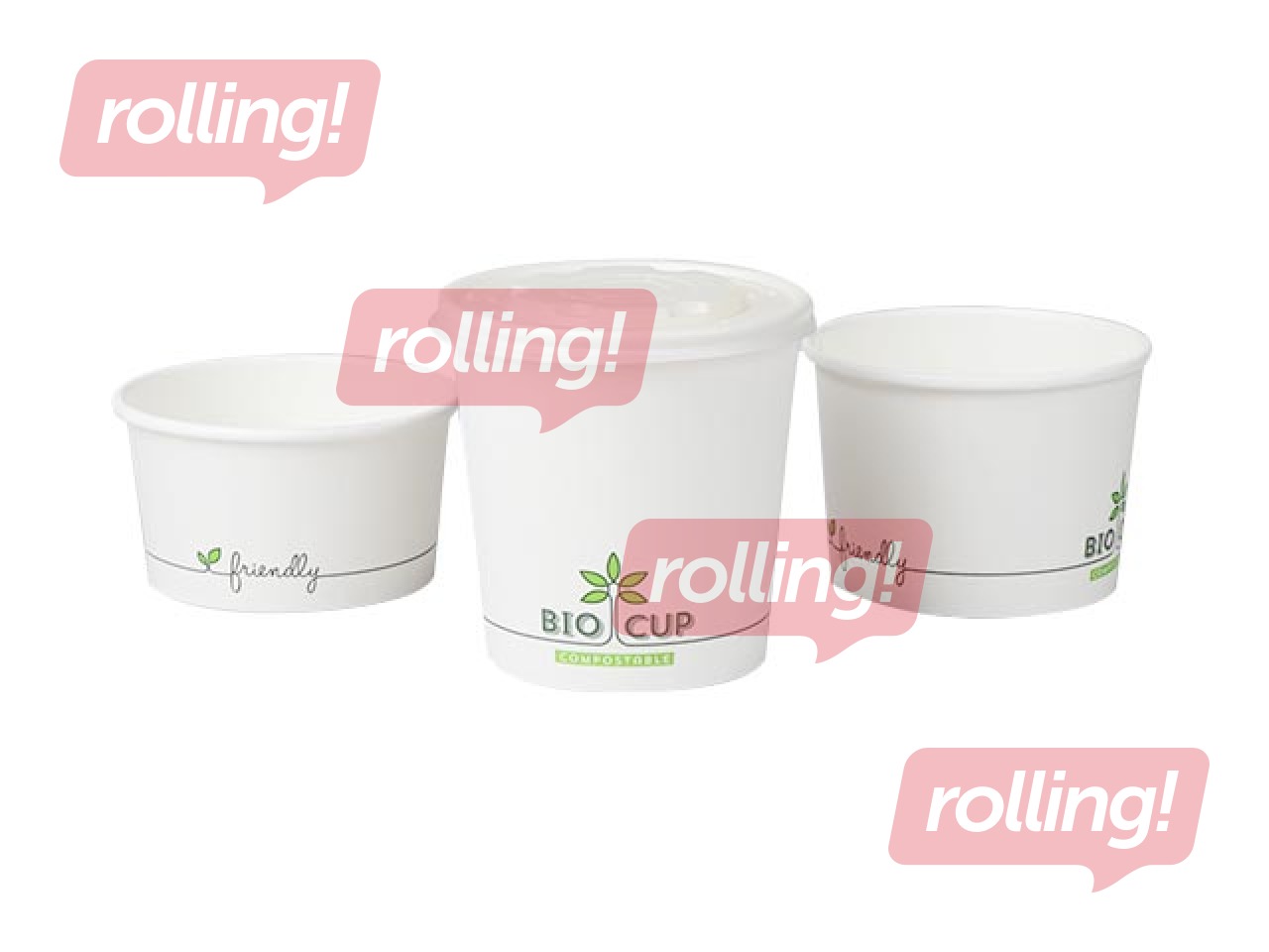 Kaaned Biocup kaussidele, CPLA, komposteeritav, Ø115mm, 350-750ml, 25 tk.